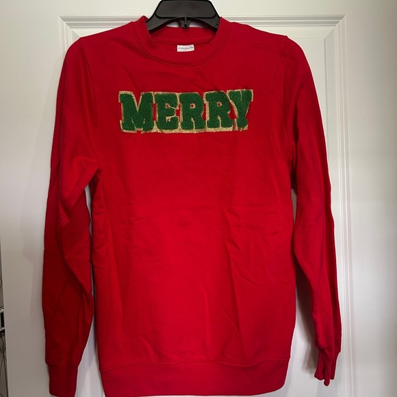 Celebrate It Red and Green 'Merry' Crewneck Sweater - Picture 1 of 3
